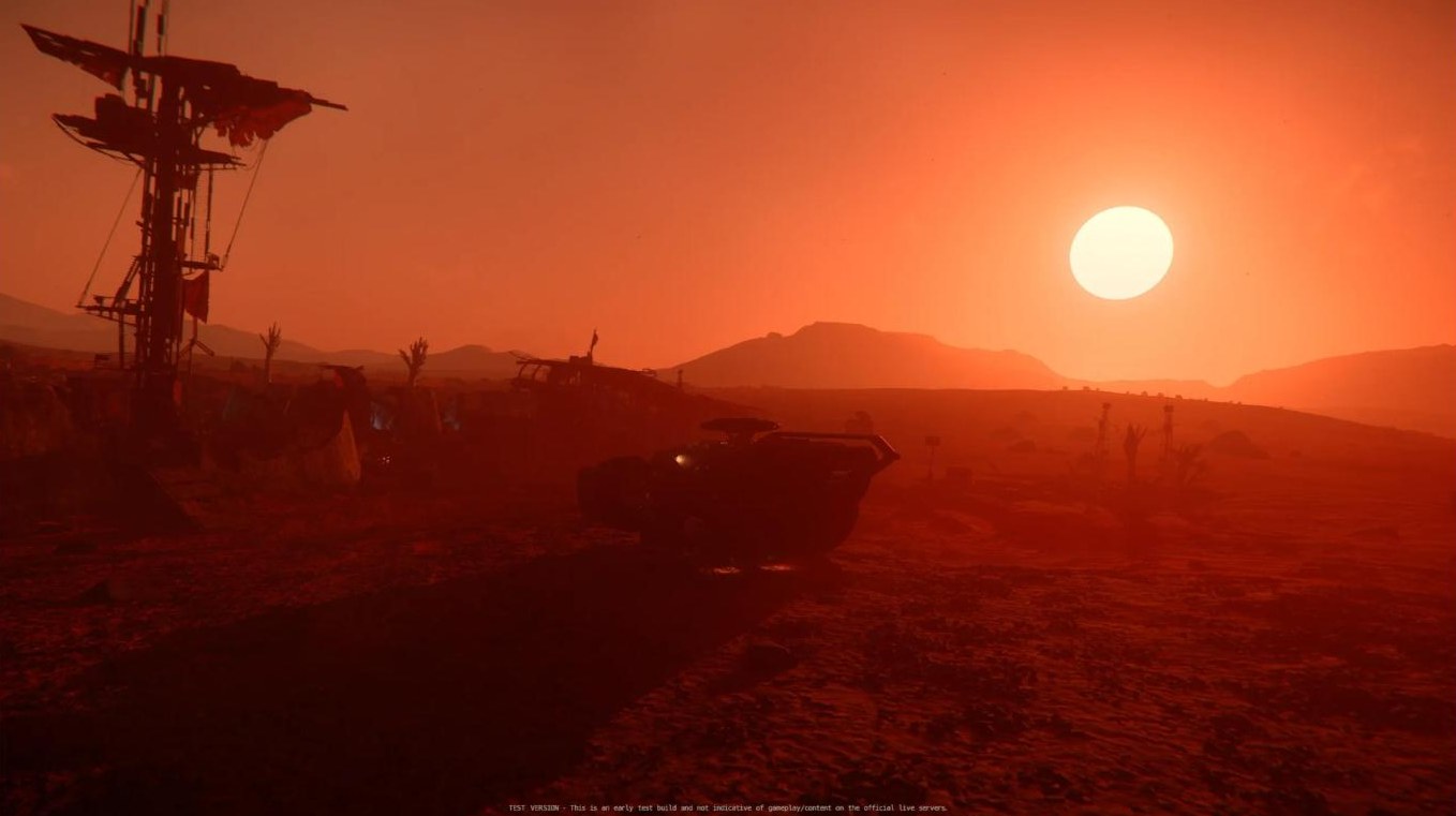 Rover under a red sunset